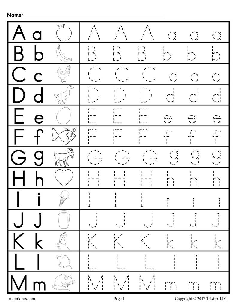 Uppercase And Lowercase Letter Tracing Worksheets