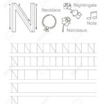 Vector Exercise Illustrated Alphabet. Learn Handwriting. Tracing.. Pertaining To N Letter Tracing