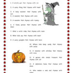 Vocabulary Work Halloween Rhymes   English Esl Worksheets