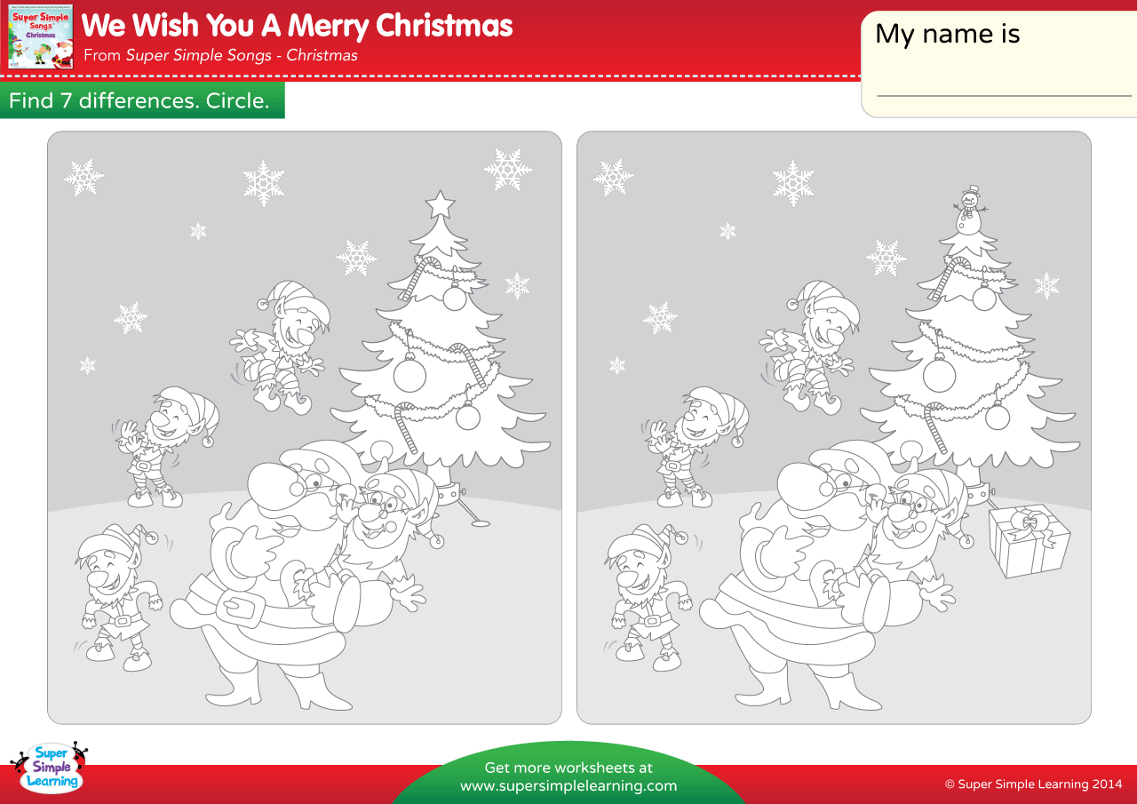 We Wish You A Merry Christmas Worksheet - Find The