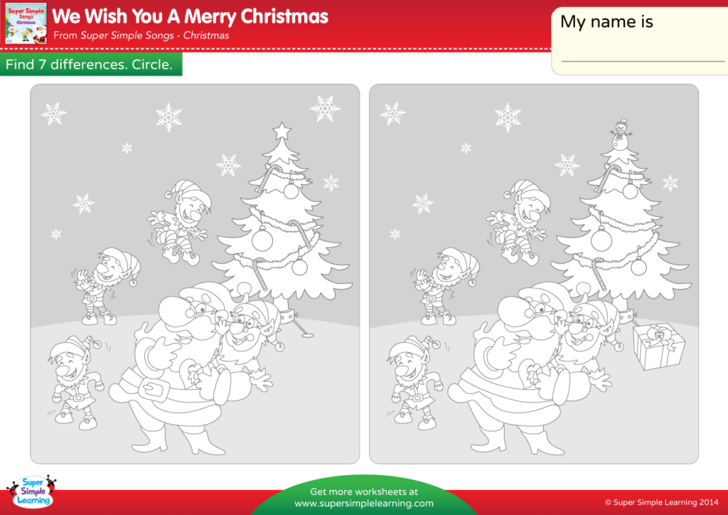 We Wish You A Merry Christmas Worksheet   Find The