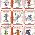 What Will You Be For Halloween?" Game Cards   Esl Worksheet