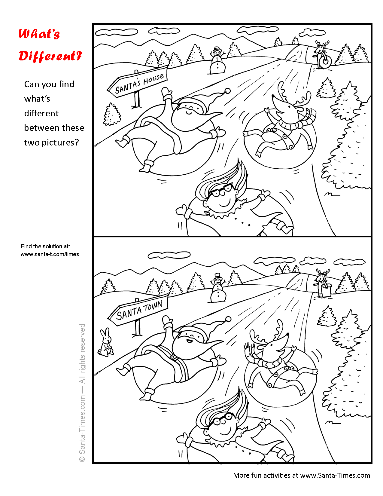 What&amp;#039;s Different Santa? | Printable Activities For Kids