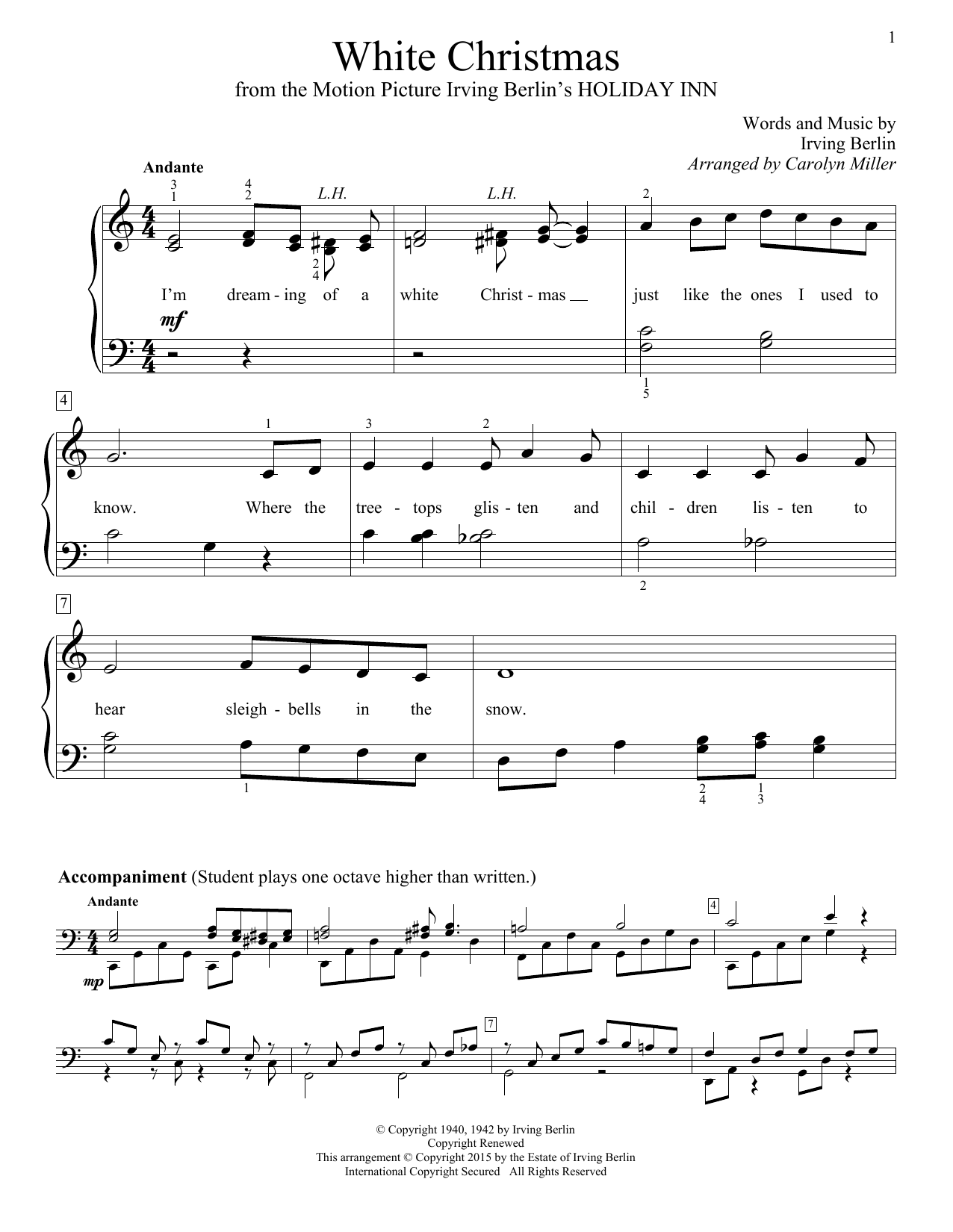 White Christmas (Educational Piano) - Print Sheet Music Now