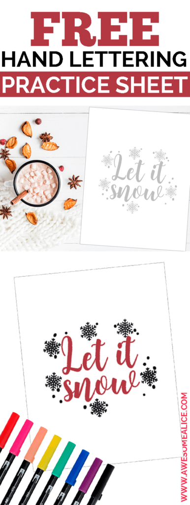Winter Themed Brush Lettering Worksheet You Need To Practice Winter Themed Brush Lettering Worksheet You Need To Practice