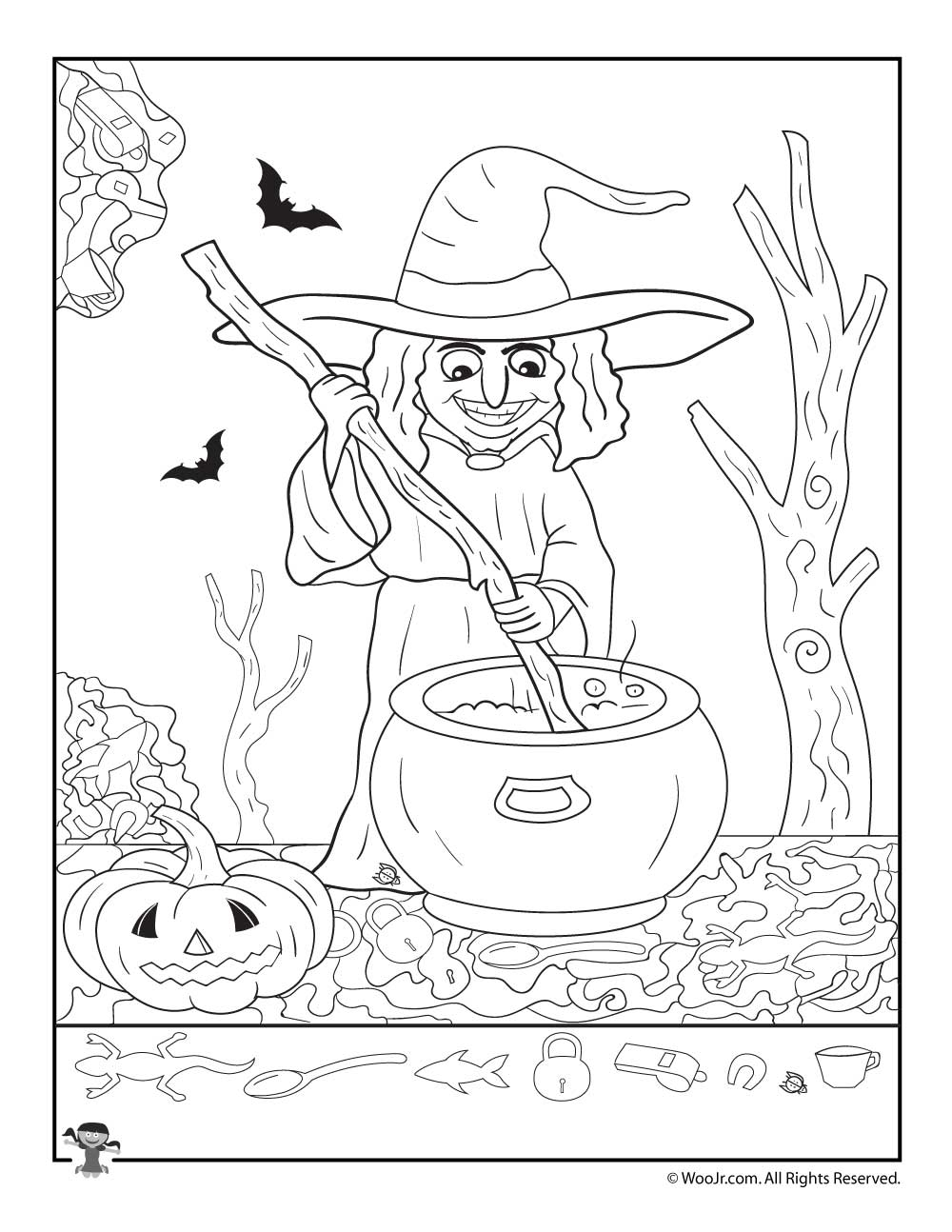 Witch And Cauldron I Spy Worksheet | Woo! Jr. Kids Activities