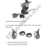 Witch Tongue Twisters For Halloween   Esl Worksheet