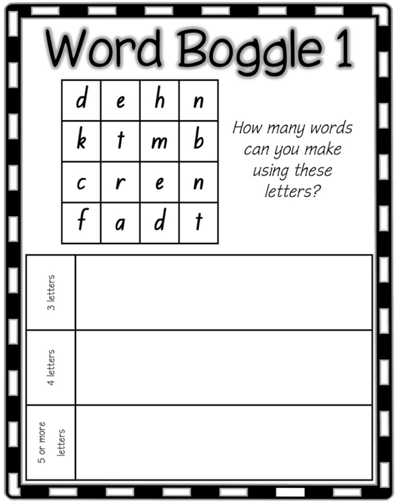 Word Boggle For Kids | Word Work, Word Games For Kids, Boggle