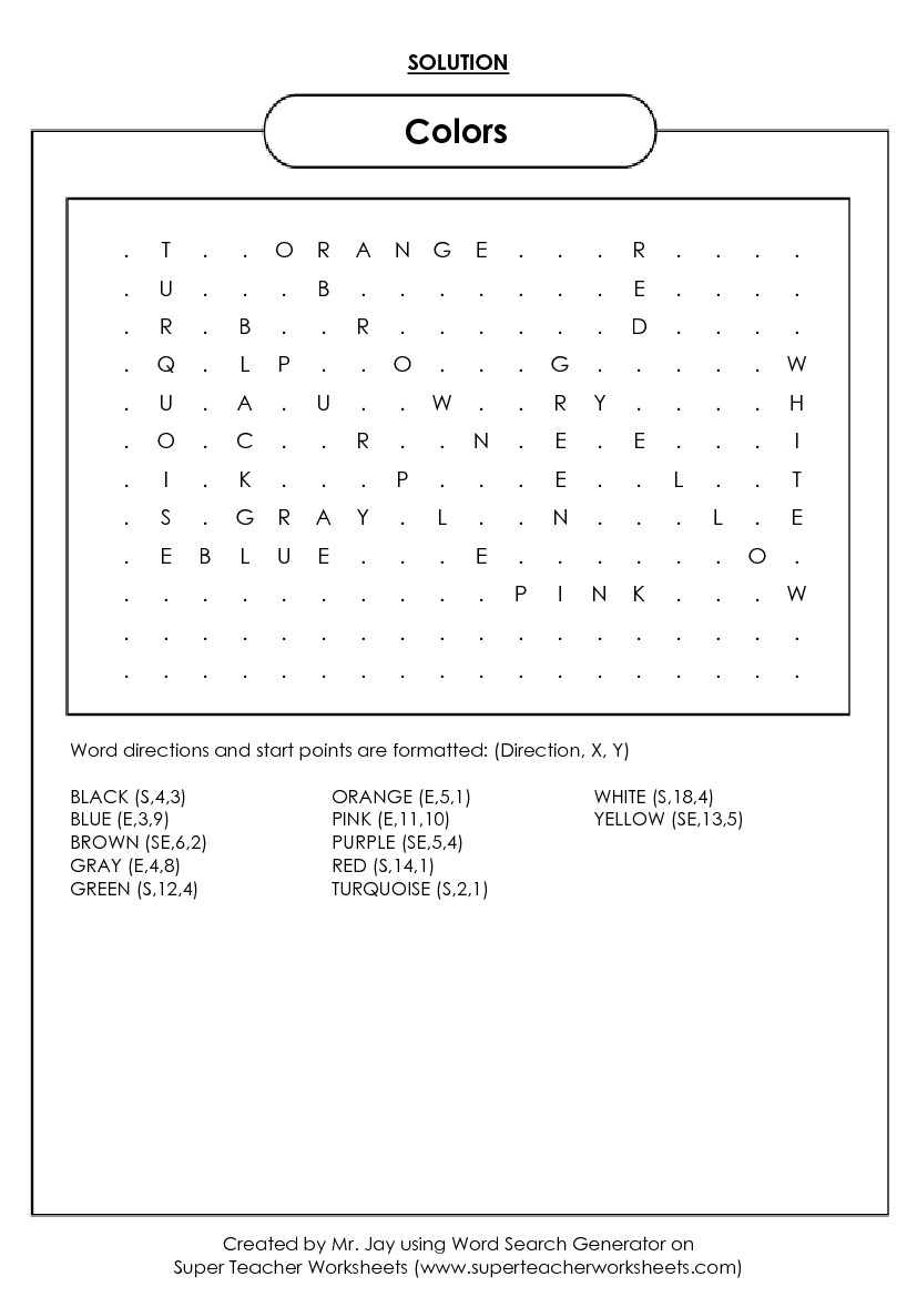 Word Search Puzzle Generator Super Teacher Worksheets Gen