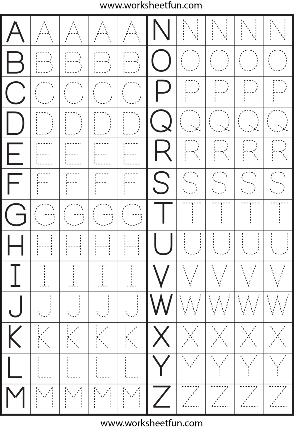 Worksheet ~ Alphabet Letter Tracing Worksheets 39636