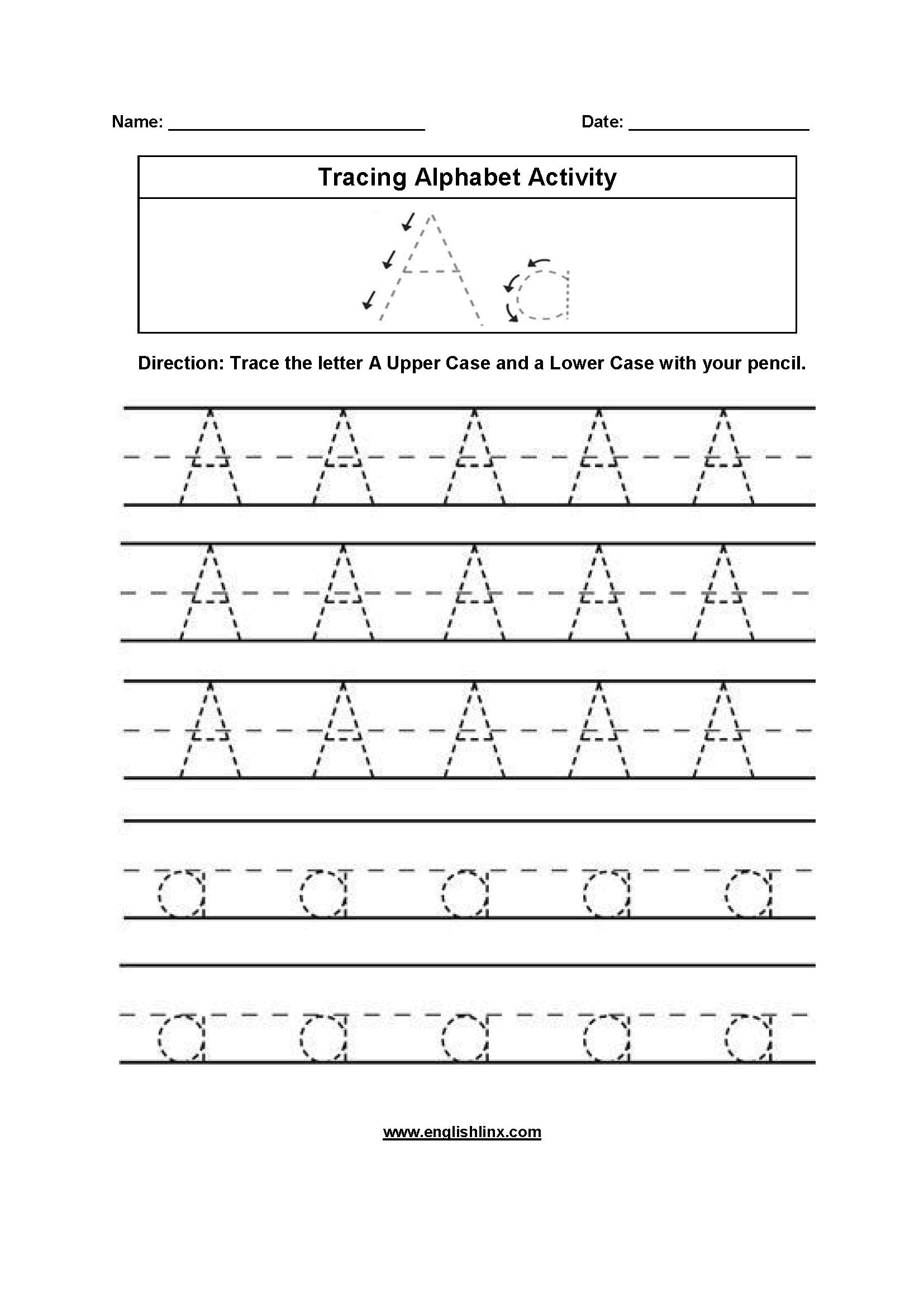 Worksheet ~ Alphabet Tracing Worksheets Uppercase Lowercase within Alphabet Tracing A