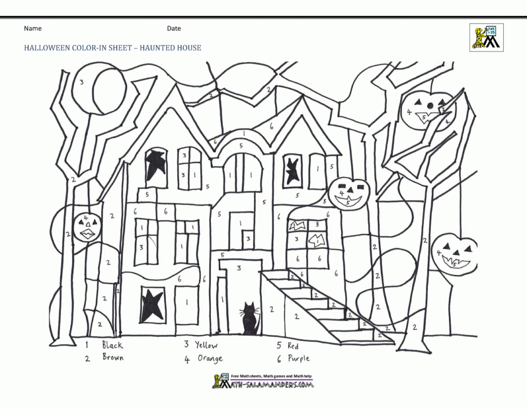 Worksheet ~ Colour Byumber Math Halloween Color Online Free