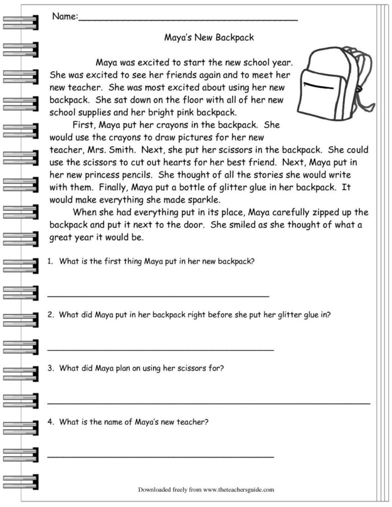 Worksheet ~ Comprehension 2Nd Grade Super Teacher Worksheets