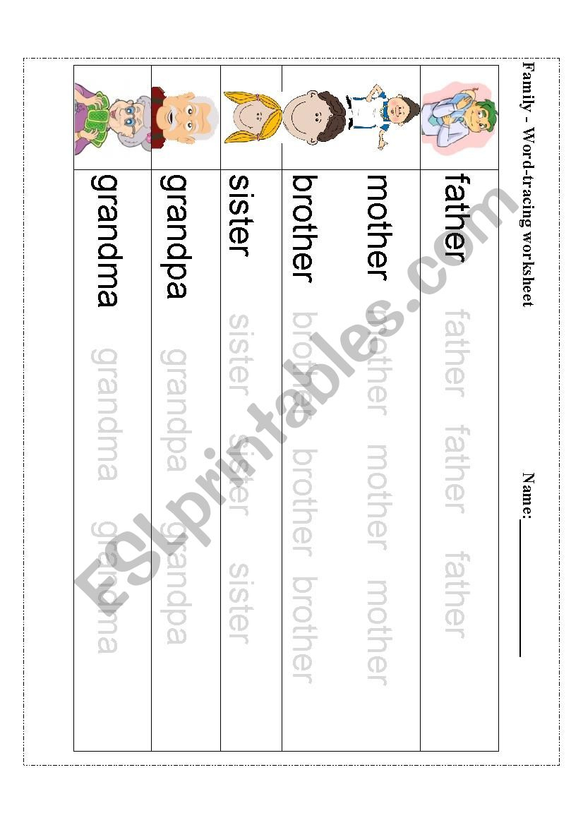 Worksheet ~ Createng Worksheets Word Family Members Esl