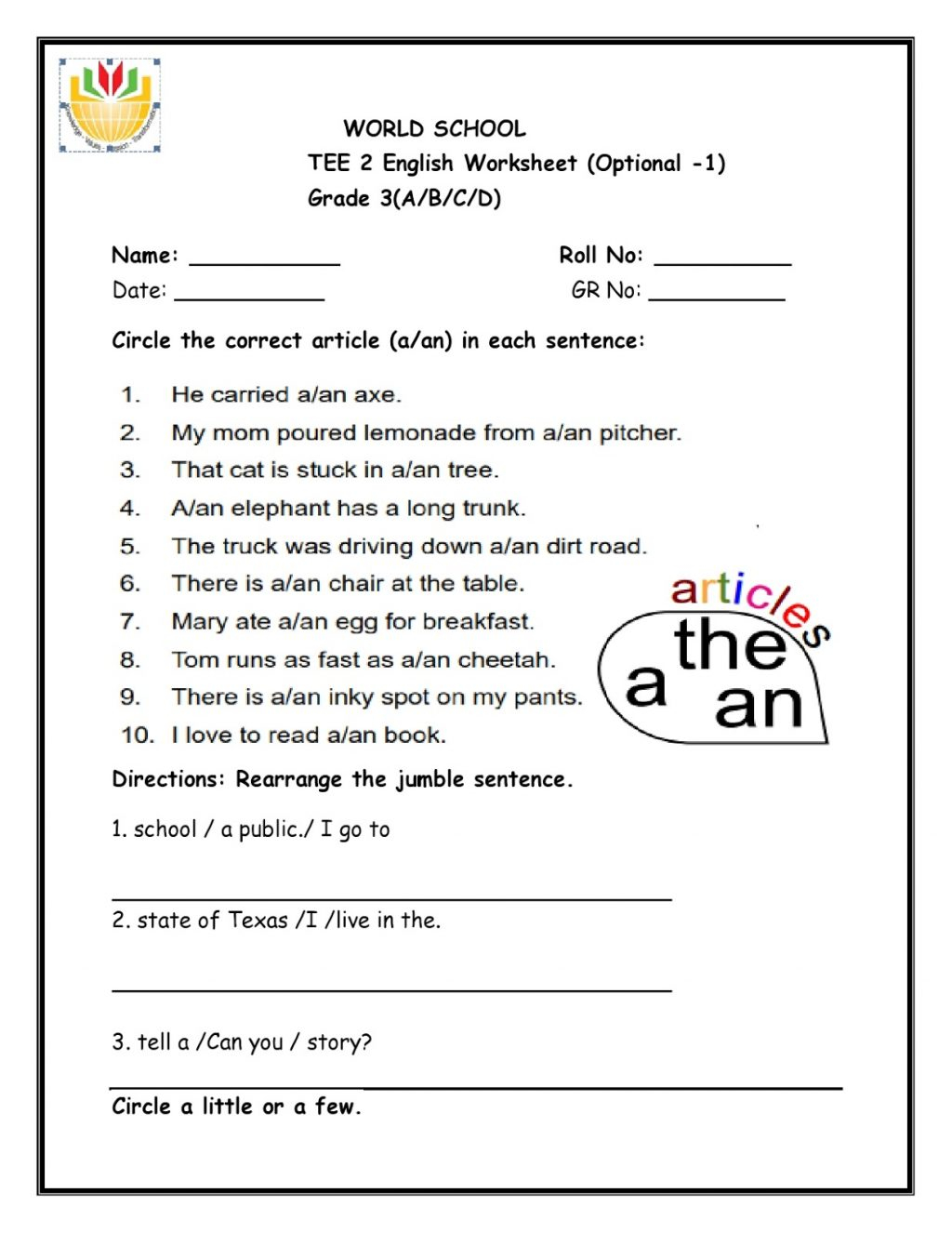 Worksheet ~ Excelent Grade Three Worksheets Entry Test