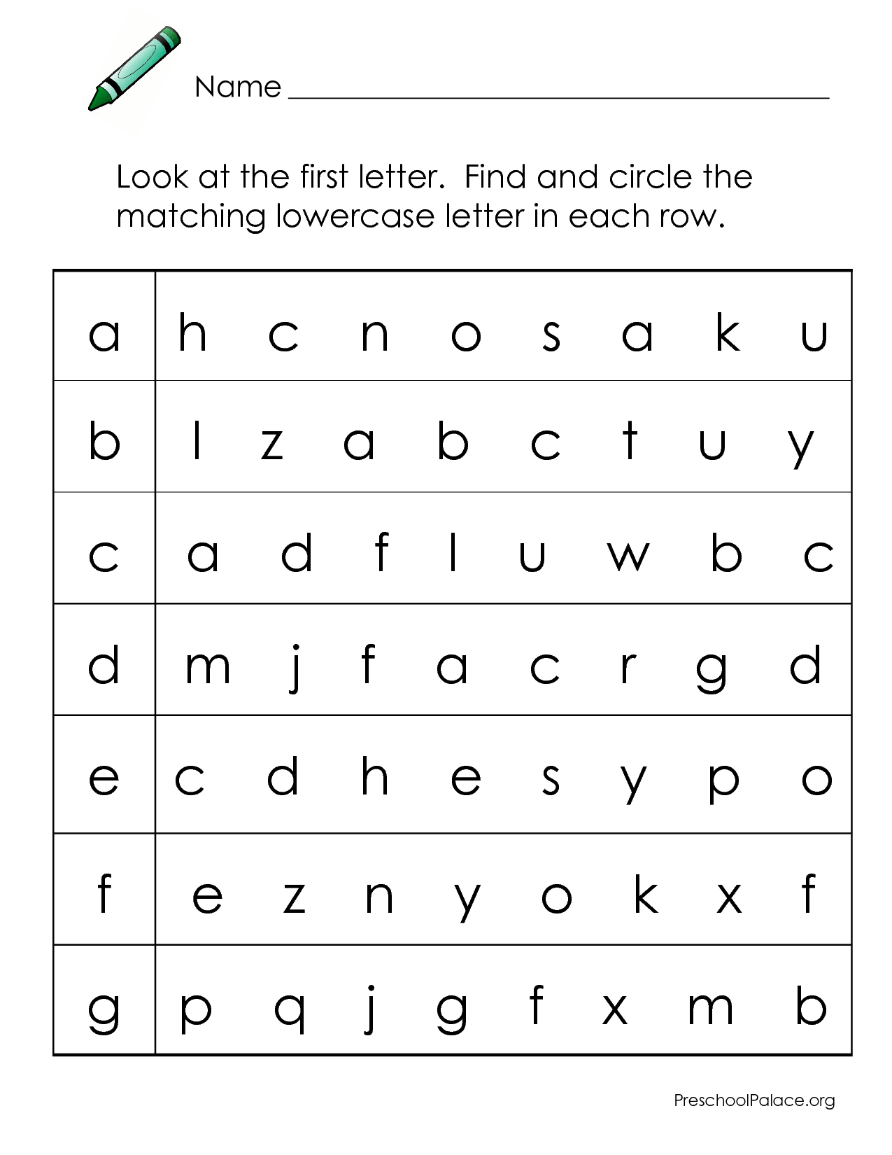 Alphabet Worksheets Kindy