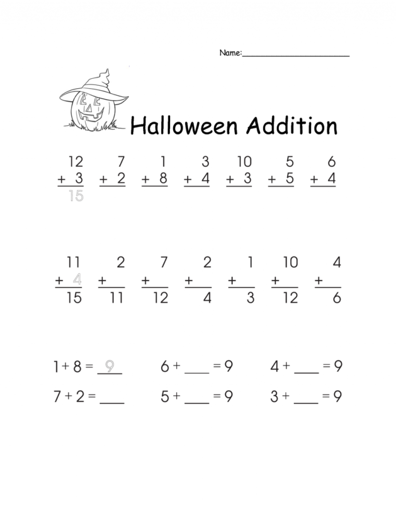 Worksheet ~ Free Math Worksheets For 1Strade Halloween