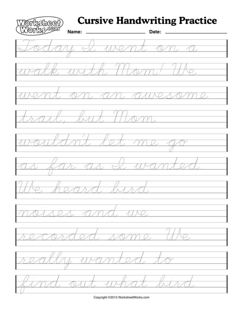 Worksheet ~ Free Printable Cursive Handwriting Alphabet