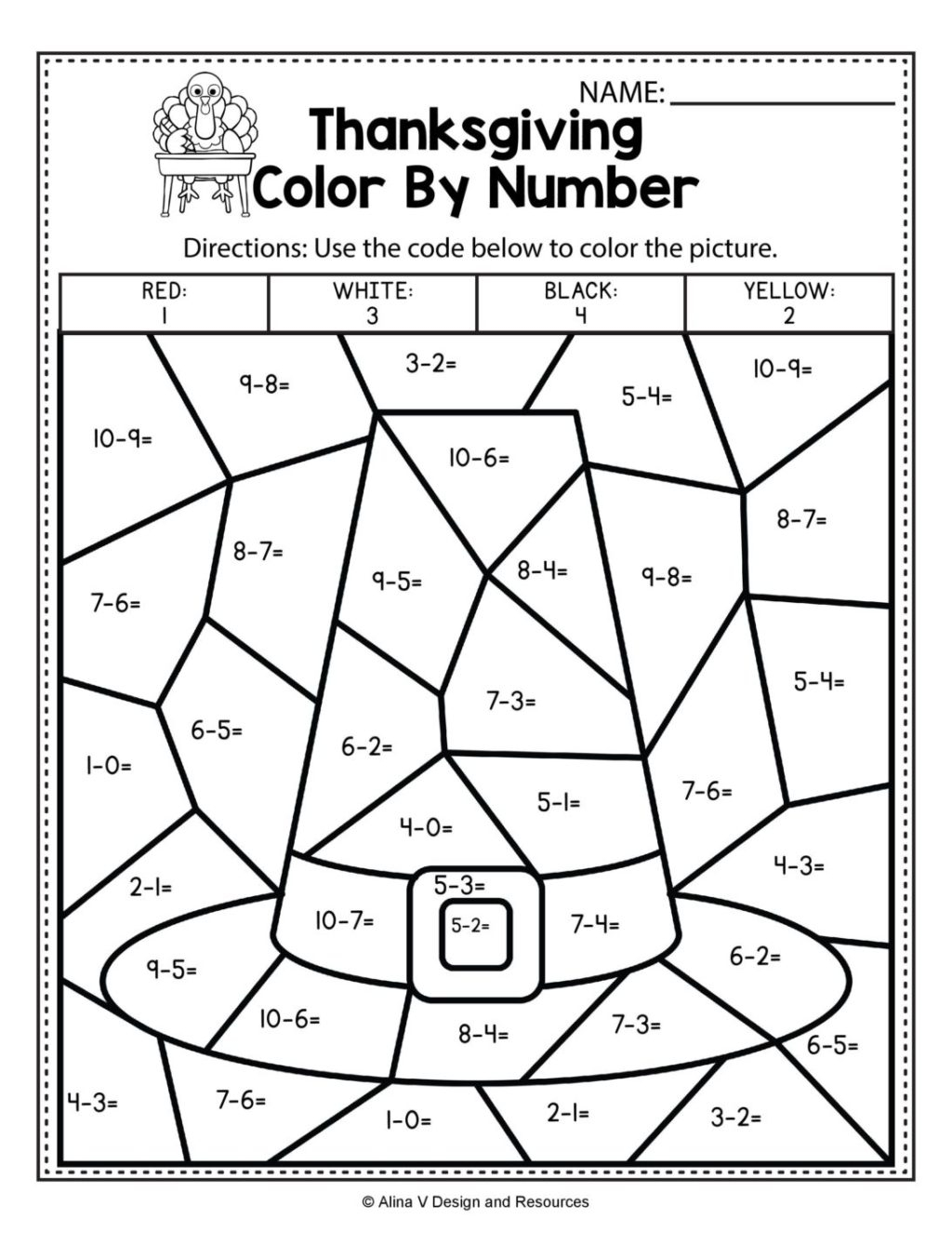 Worksheet ~ Free Subtraction Colornumber Horse Coloring
