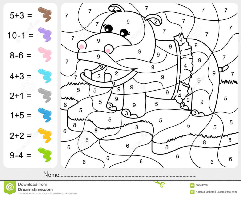 Worksheet ~ Freeraction Colornumber First Grade