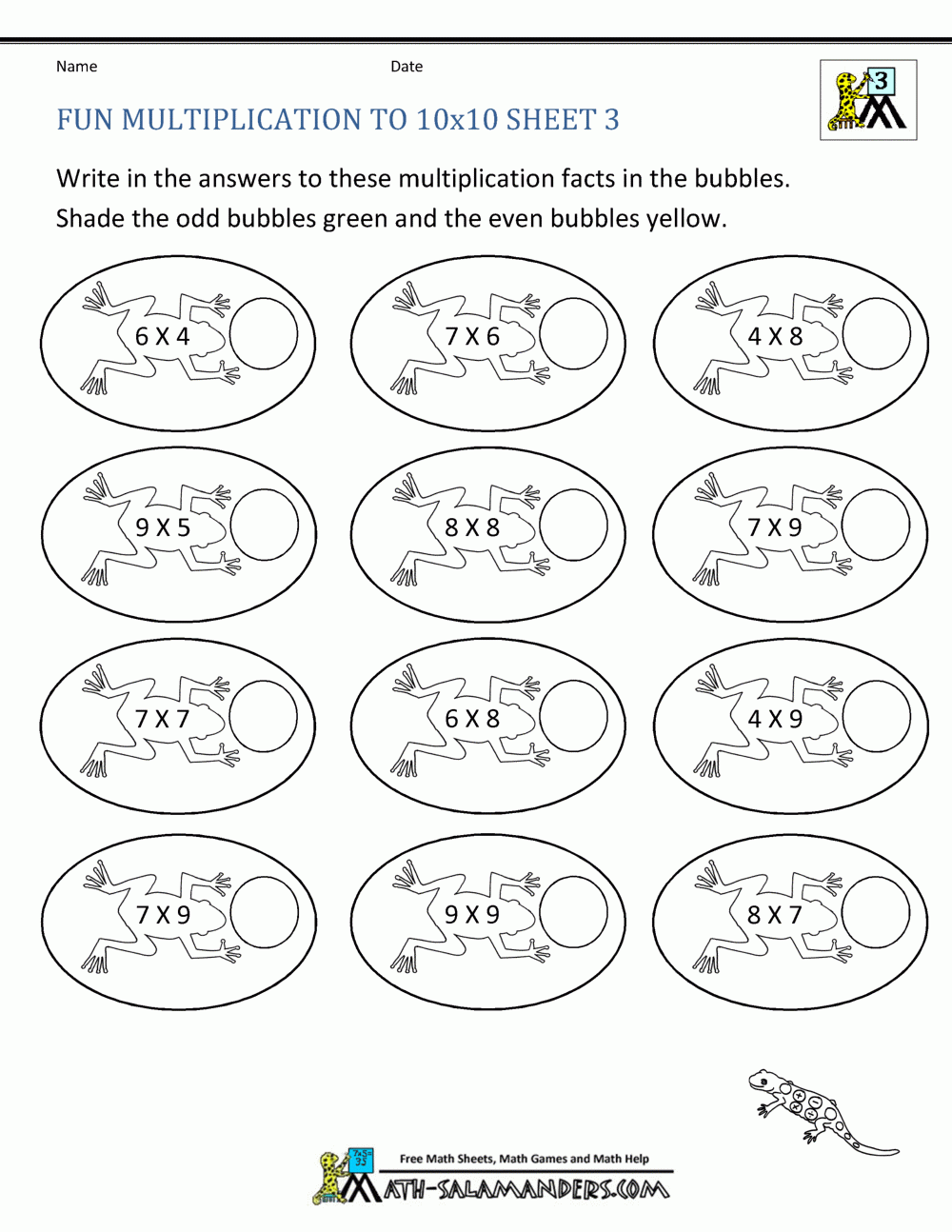 Worksheet ~ Fun Multiplication Worksheets To 10X10 Worksheet