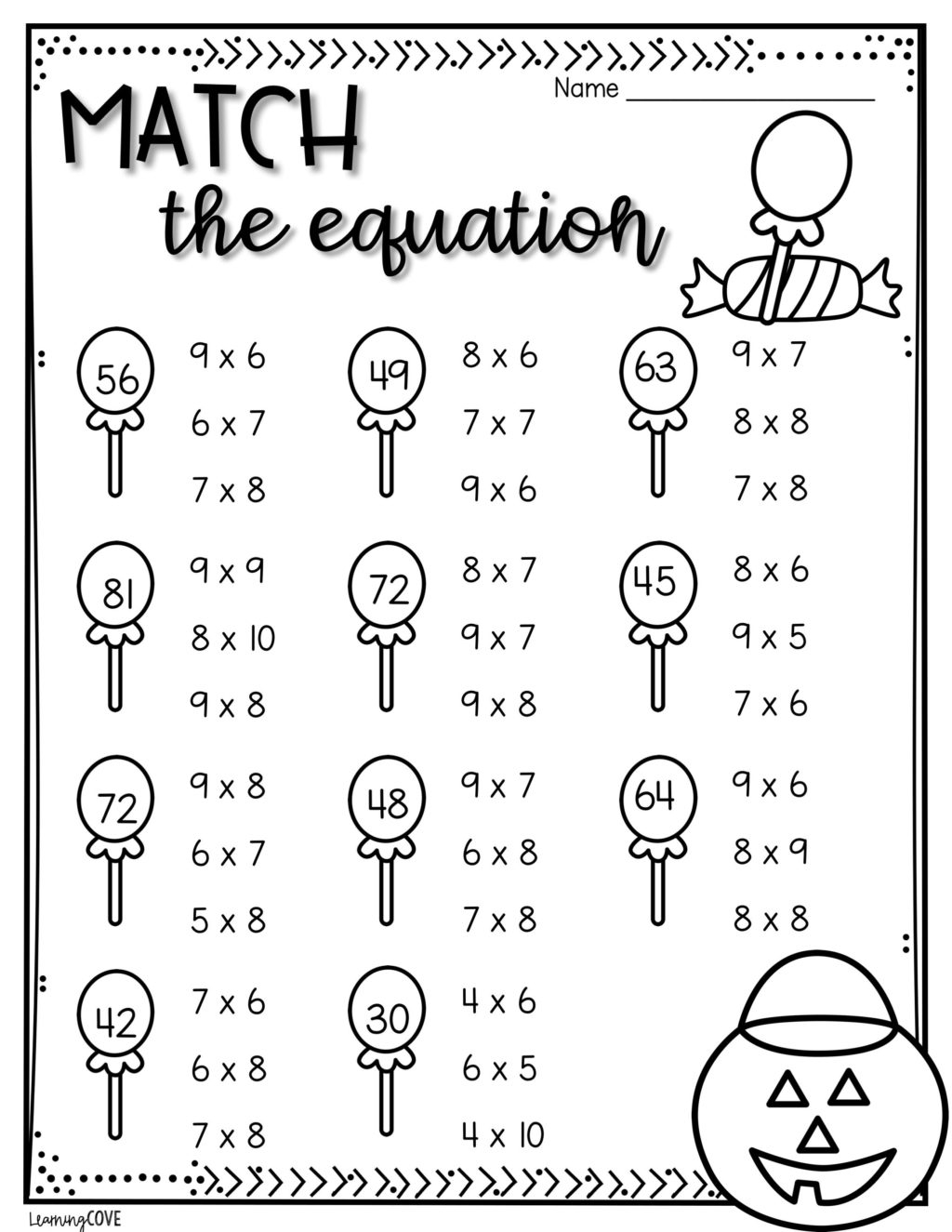 Worksheet ~ Halloween Math Multiplication Worksheets