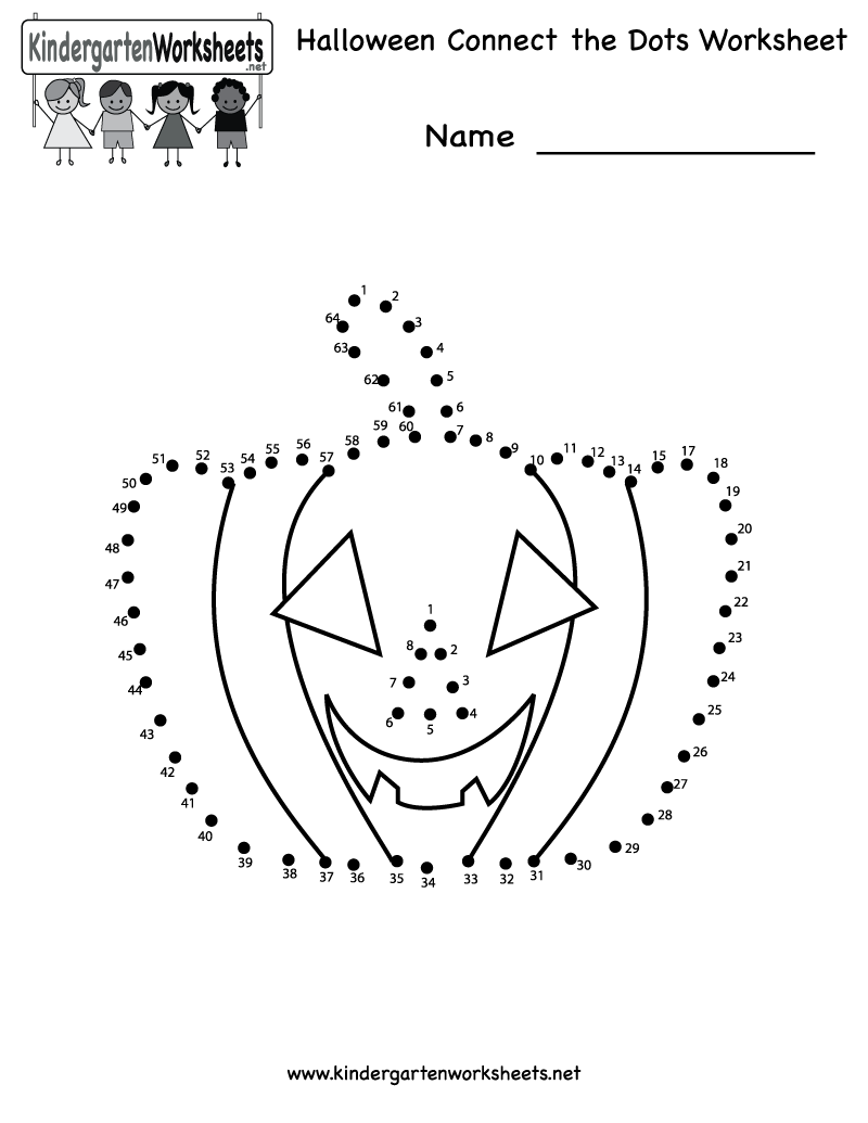 Worksheet ~ Kindergarten Halloween Connect The Dots