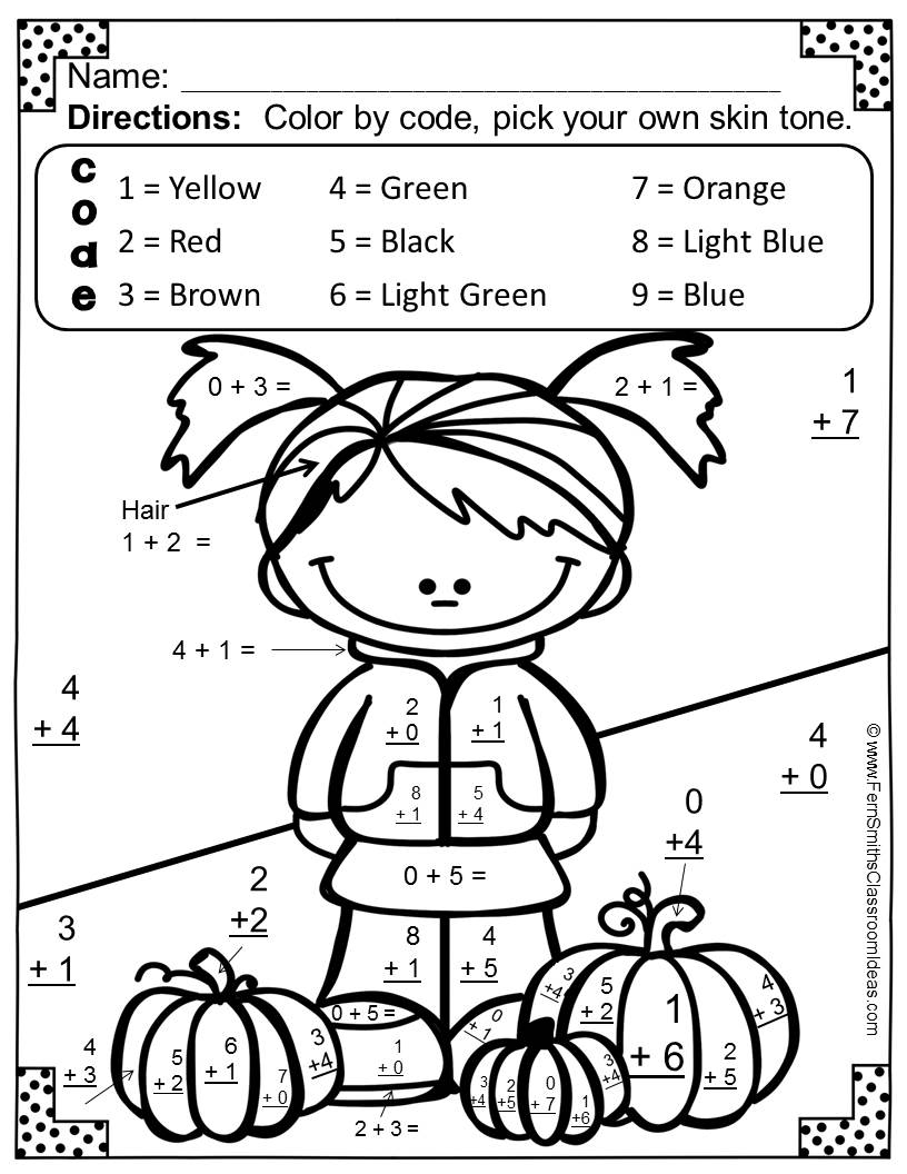 Worksheet ~ Math Coloring Pages Colornumber Addition