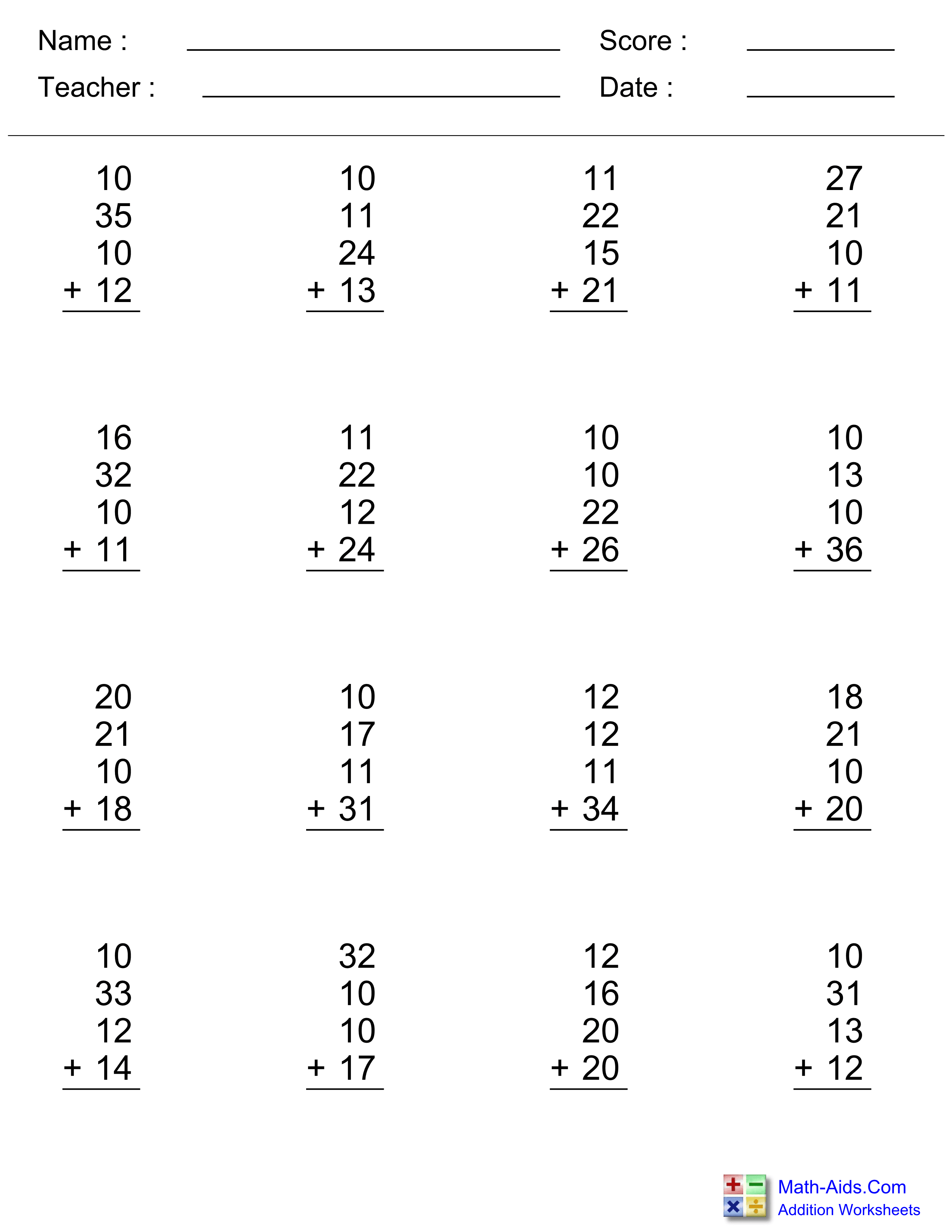 Worksheet ~ Math Worksheets For Grade Maths Addition