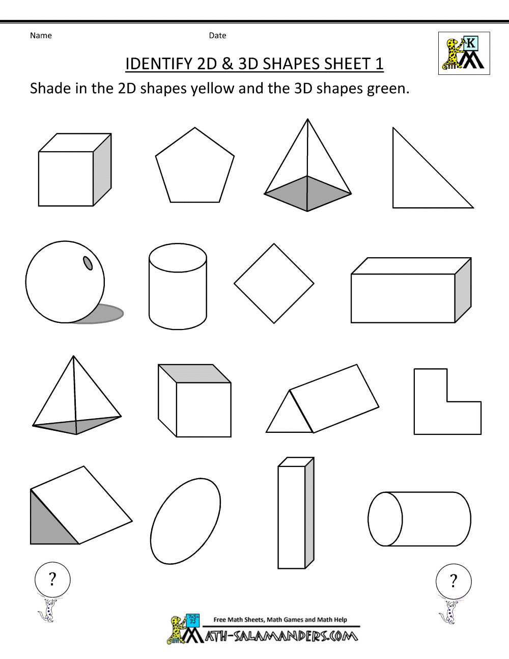 Worksheet ~ Printable Math Geometryeets Grade For Shape And