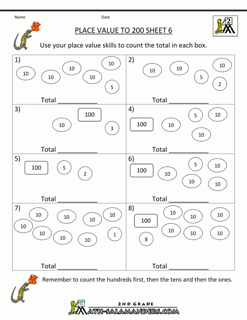 Worksheet ~ Second Grade Math Worksheets Place Value To