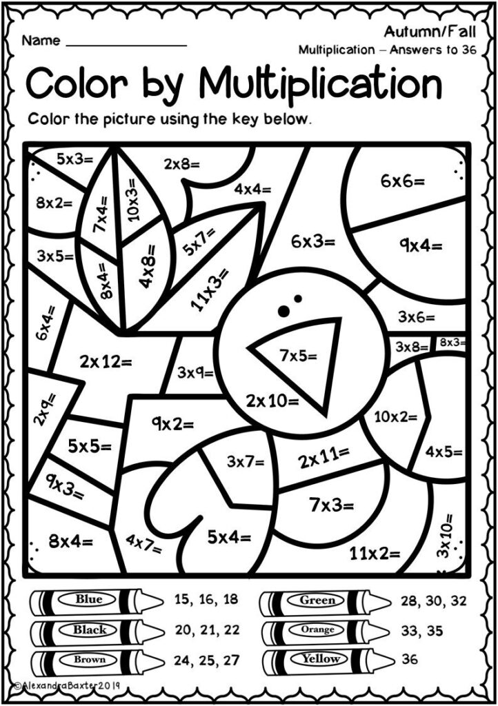 Worksheet ~ Staggering Math Colornumberion Free