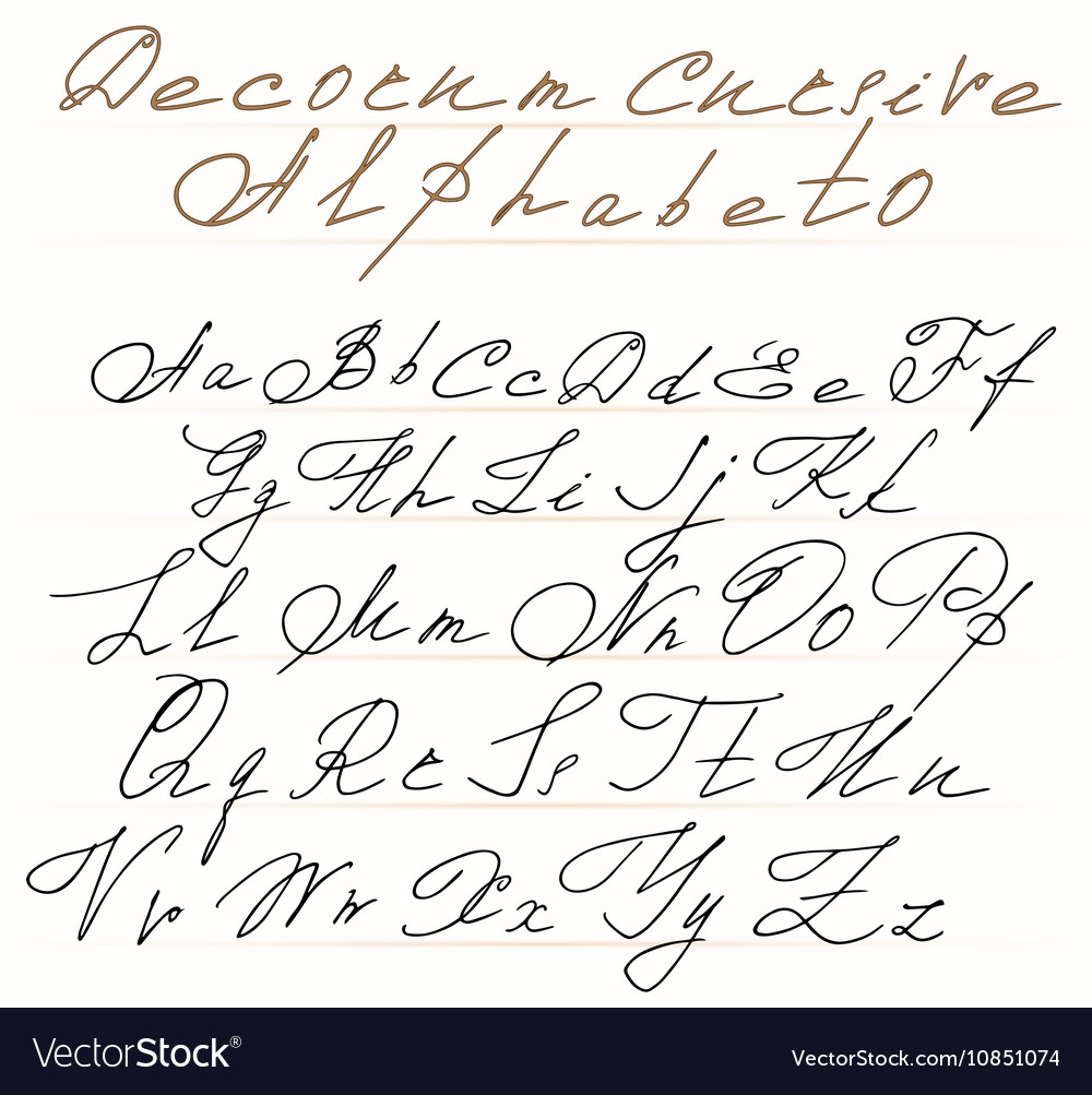 Cursive Alphabet Letters 9873