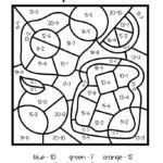 Worksheet ~ Subtraction Color Bymber 1St Grade Math