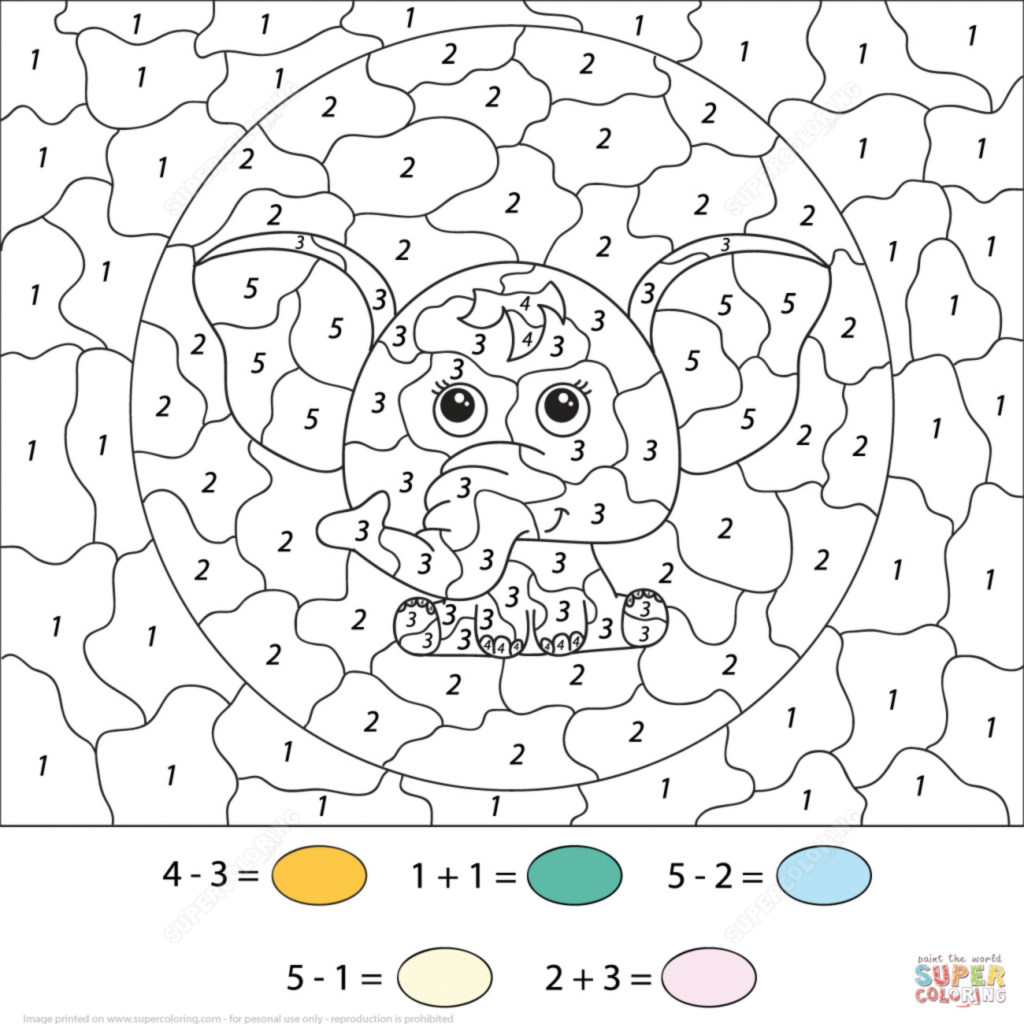 Worksheet ~ Subtraction Coloring Sheets Excelent For