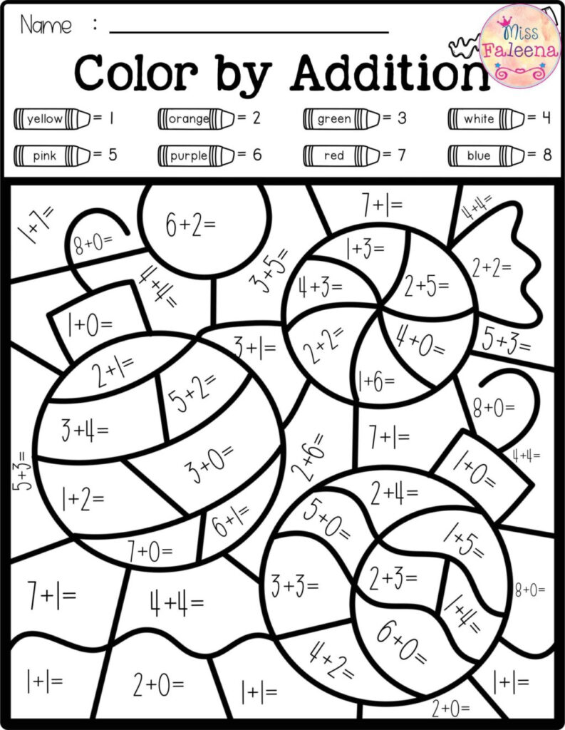 Worksheet ~ Subtraction Colornumber Coloring Pages