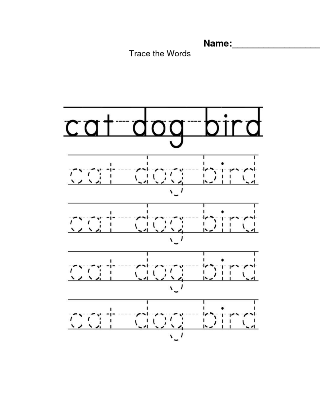 Worksheet ~ Trace Name Worksheets Animals Worksheet Custom