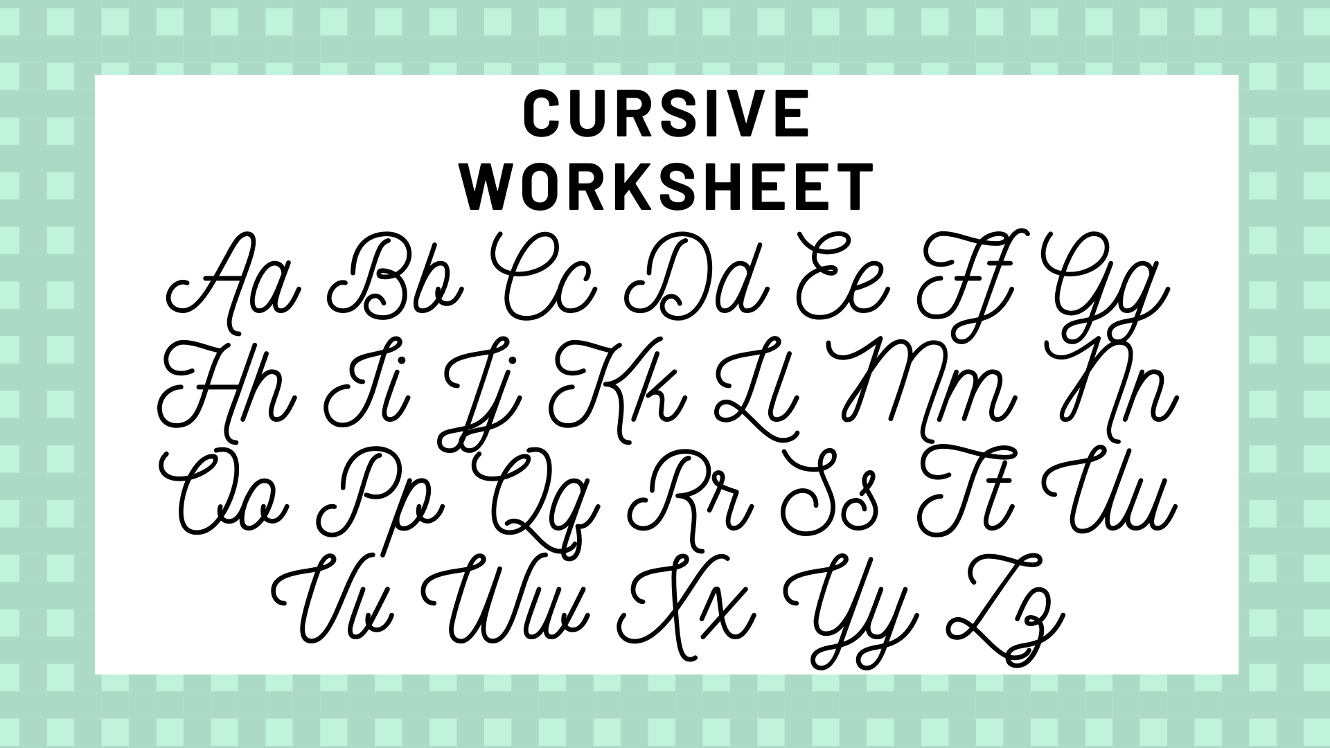 Worksheet ~ Tracing Cursive Letters Staggering Rounding