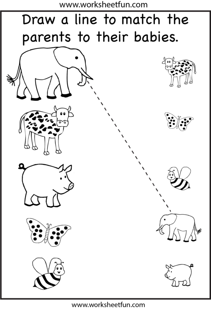 Worksheet ~ Worksheet Baby Animal Matching Worksheet 191179