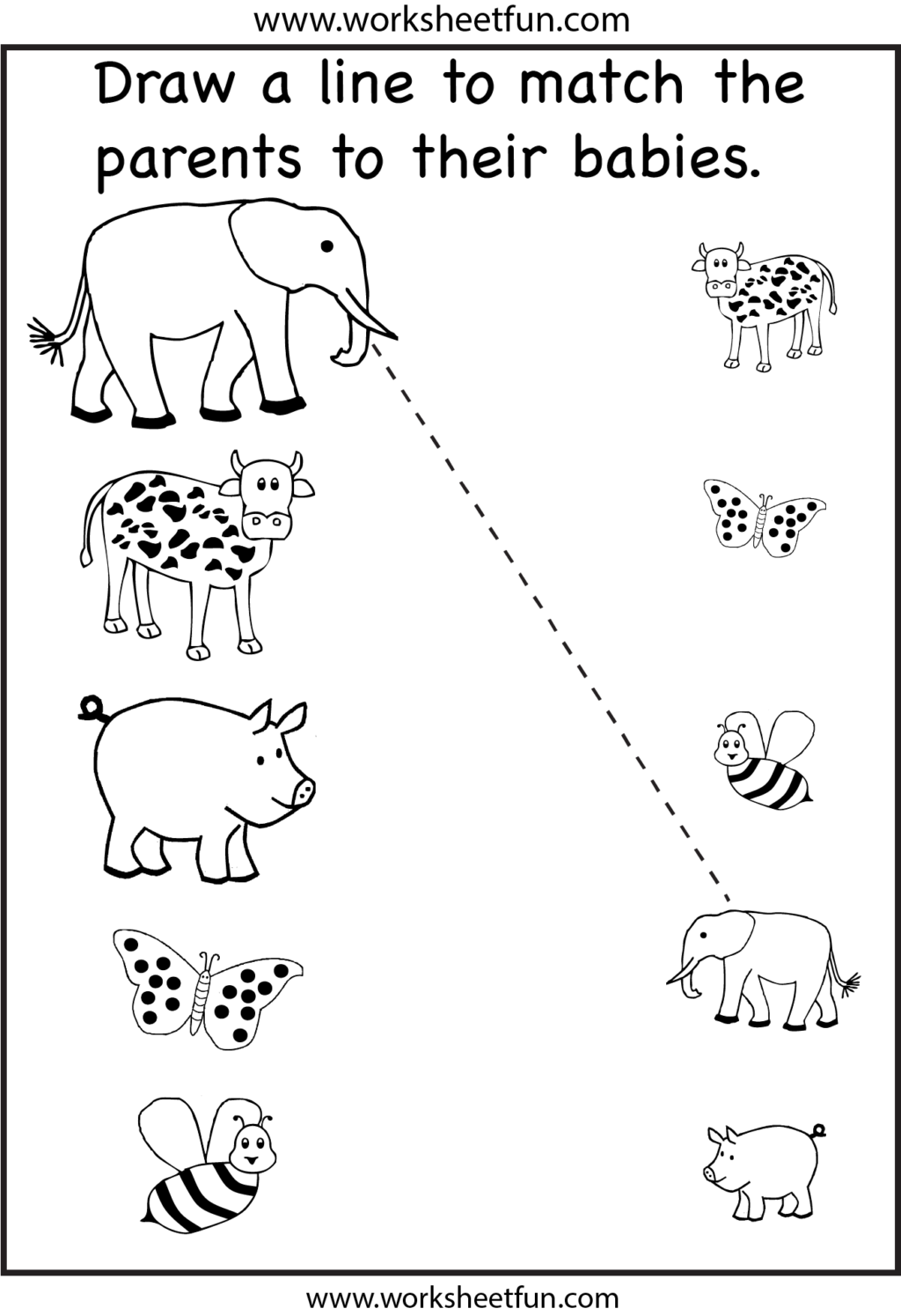 Worksheet ~ Worksheet Baby Animal Matching Worksheet 191179