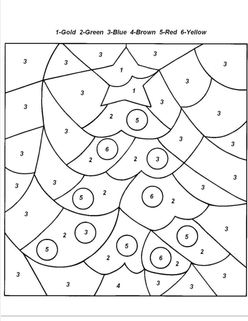 Worksheet ~ Worksheet Colornumbers Christmas Tree