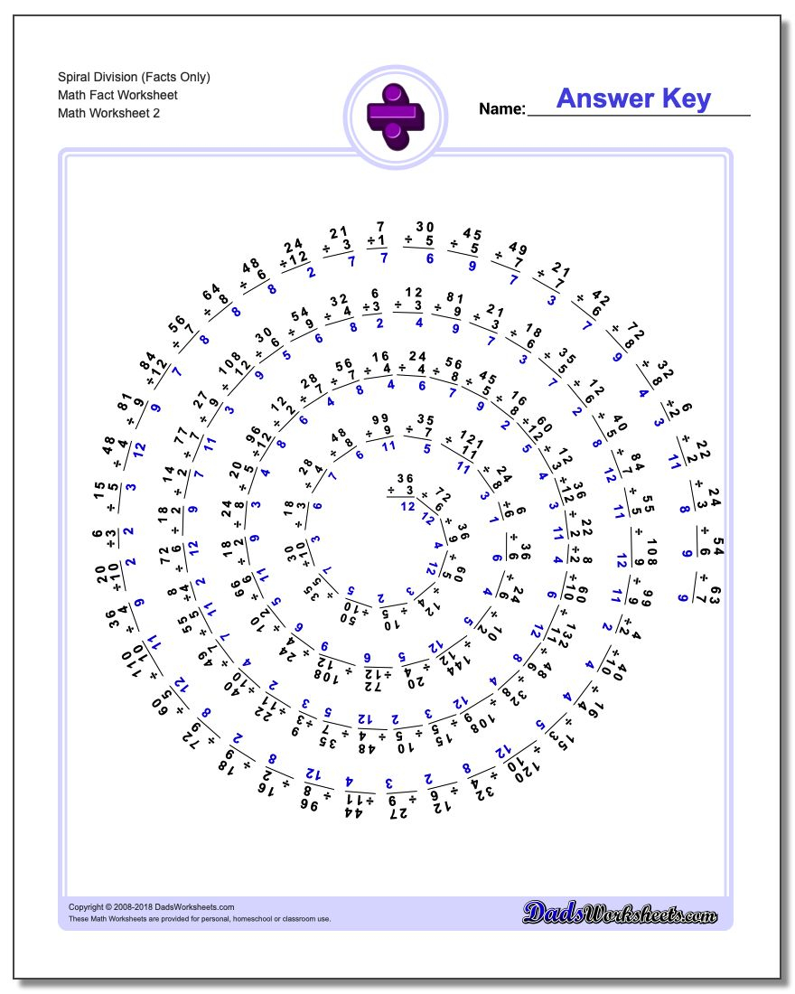 Worksheet ~ Worksheet Fun Worksheetspiral Division Facts