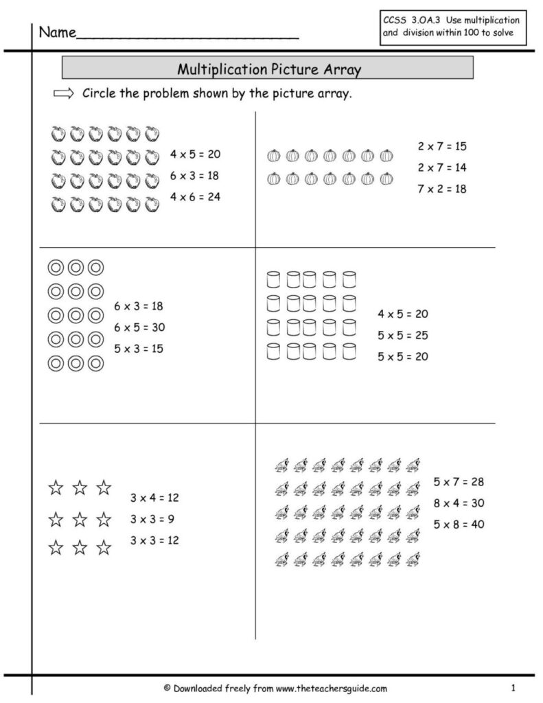 Worksheet ~ Worksheet Photos Oftion Arrays Worksheets Grade