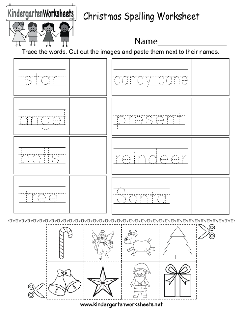 Worksheet ~ Writing Worksheets For Kinder Christmas Spelling