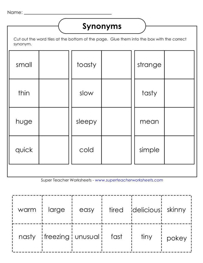 Worksheets : 47 Antonyms And Synonyms Worksheet Picture