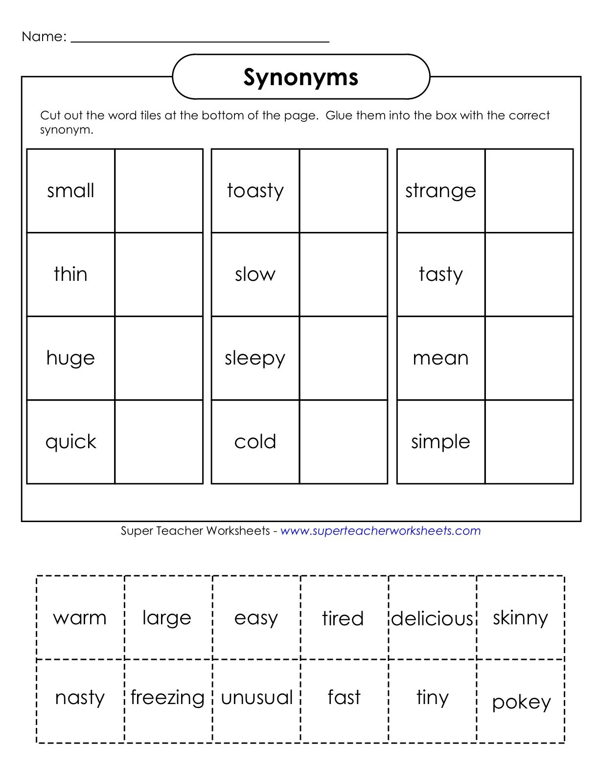 Worksheets : 47 Antonyms And Synonyms Worksheet Picture