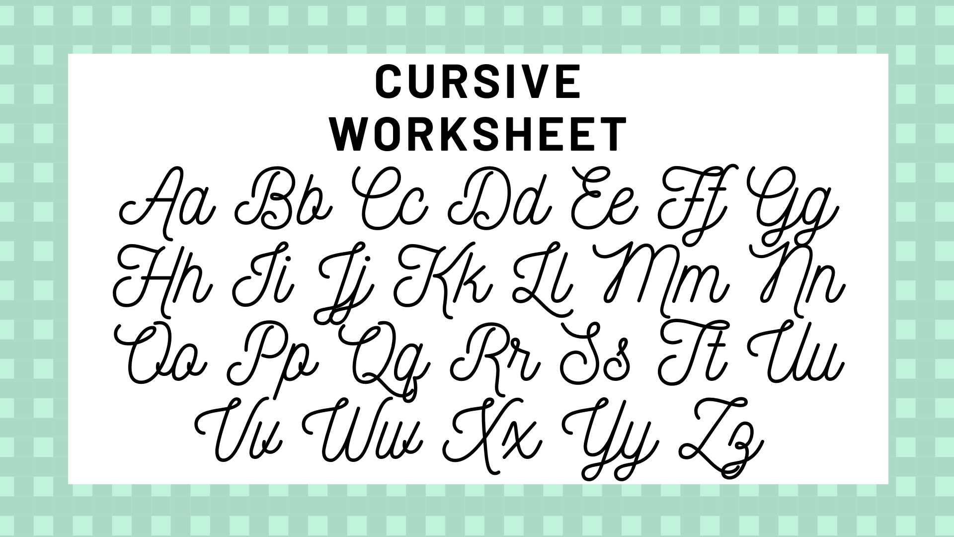 English Cursive Letters