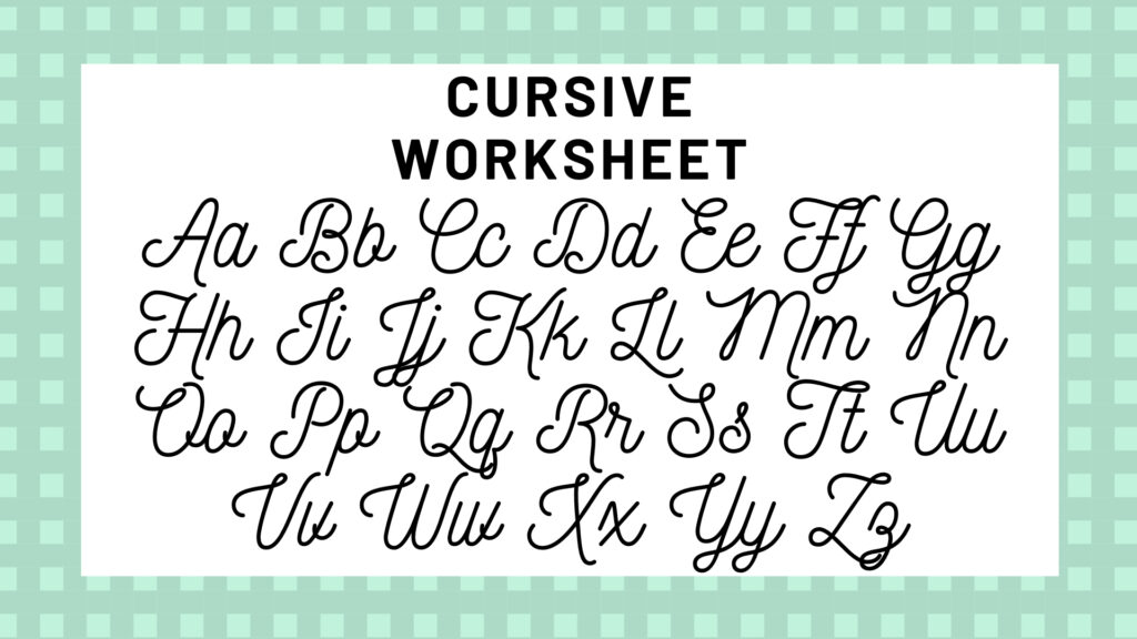 Worksheets : Cursive Alphabet Your Guide Writing Science