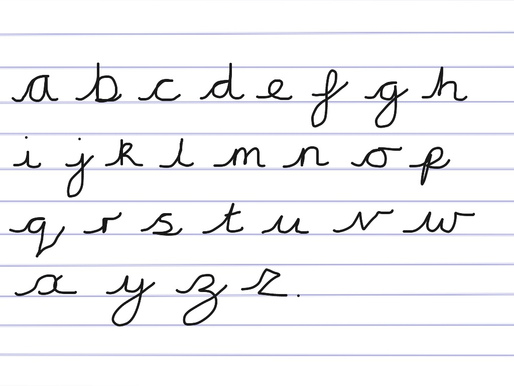 Cursive English Alphabet A To Z