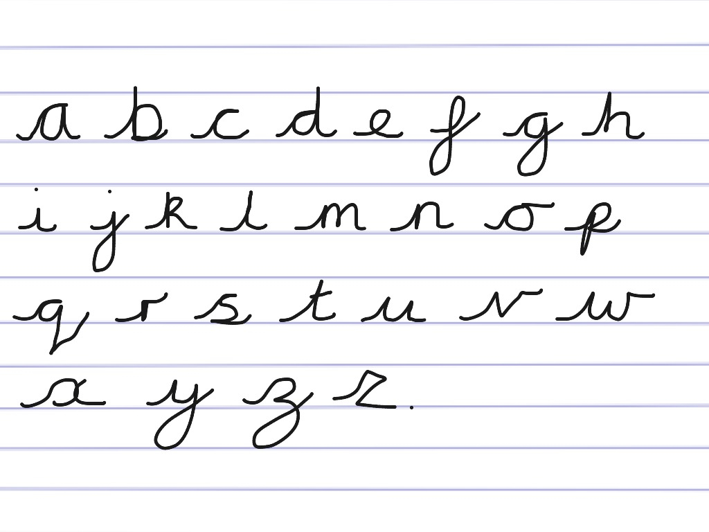 Worksheets : Handwriting Cursive Alphabet English Writing
